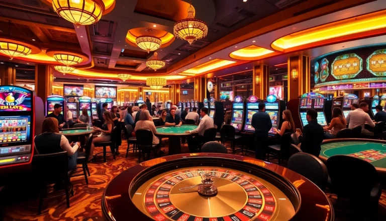 Experience the excitement of gambling at https://lc88.art with vibrant scenes of players winning big at slot machines and blackjack tables.