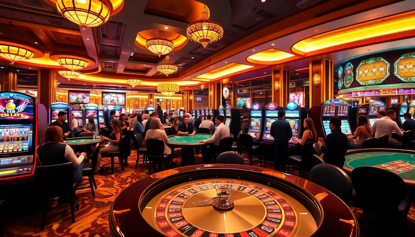 Experience the excitement of gambling at https://lc88.art with vibrant scenes of players winning big at slot machines and blackjack tables.